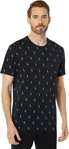 POLO RALPH LAUREN Folded Printed Enzyme Short Sleeve Crew Black/Active Grey LRGE - Picture 1 of 9