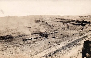 RPPC Mine Scene Hibbing With Trains MN Minnesota Postcard - Picture 1 of 2