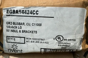 EGBA14424CC nVent Copper Ground Bar 1/4" X 4" X 24" New - Picture 1 of 6
