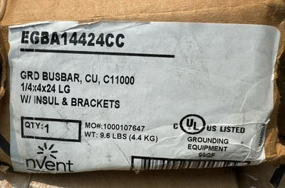 EGBA14424CC nVent Copper Ground Bar 1/4" X 4" X 24" New - Image 1 of 4