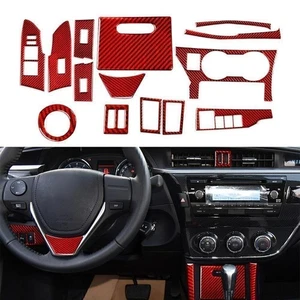14 Pcs Carbon Fiber Interior Decoration Cover Trim For Toyota Corolla 2014-2018 - Picture 1 of 12