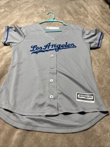 "Jersey gris medio de los Dodgers de Los Ángeles para mujer base fresca majestuosa 18x26""" - Imagen 1 de 7
