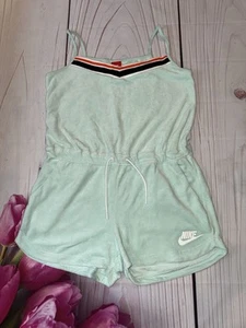 Nike Women’s Size Large Sportswear Terry Sleeveless Romper Shorts Green - Picture 1 of 4