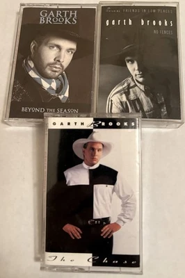 GARTH BROOKS 3 Lot Cassette Tape No Fences * The Chase * Beyond the Season - Image 1 of 2