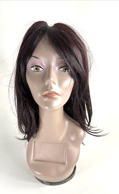 Shake-N-Go Wig Dark Brown Layered Medium Length Curling Iron Safe Snghair Read - Image 1 of 4