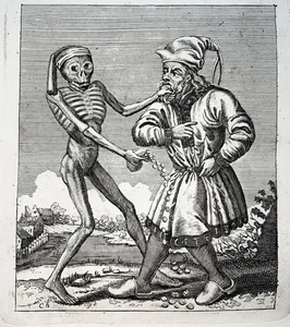 1744 Merian, Totentanz, Der Jude, Kupferstich - Bild 1 von 2