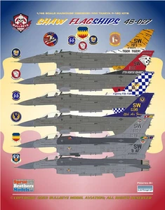 Bullseye 1/48 Decals Shaw Flagships F-16C Fighting Falcon 48027 - Gral Dynamics - Picture 1 of 2