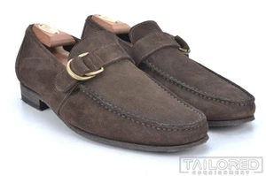 BILLY REID Solid Brown Suede Mens Monkstrap Loafer Dress Shoes - 10 - Picture 1 of 10