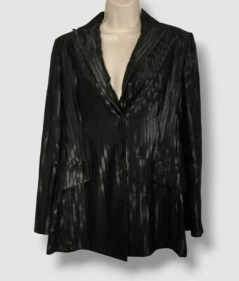 $4990 Akris Women's Black Matthiew Rib Texture Blazer Jacket Size 8 - Image 1 of 4