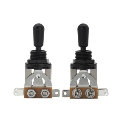 FLEOR 2PCS E-Gitarre 3-Wege-Kippschalter mit schwarzem Knopf für Gitarrenteile