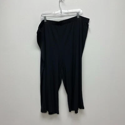 East 5th Womens Black Elastic Waist Pull On Straight Stretch Cropped Pants 2X - Image 1 of 4