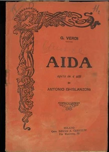 AIDA -  GIUSEPPE VERDI-ANTONIO GHISLANZONI LIBRETTO D'OPERA - Imagen 1 de 1