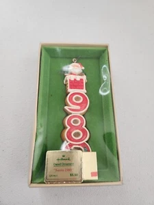 Hallmark Christmas Dough-Look Ornament Santa 1980 Mouse Chimney w/ Box & Cover - Picture 1 of 7