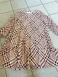 Marc Cain Kleid N3 (38 40) NP 319€ geometrisches Muster Volants mit Seide wNeu - Bild 1 von 8