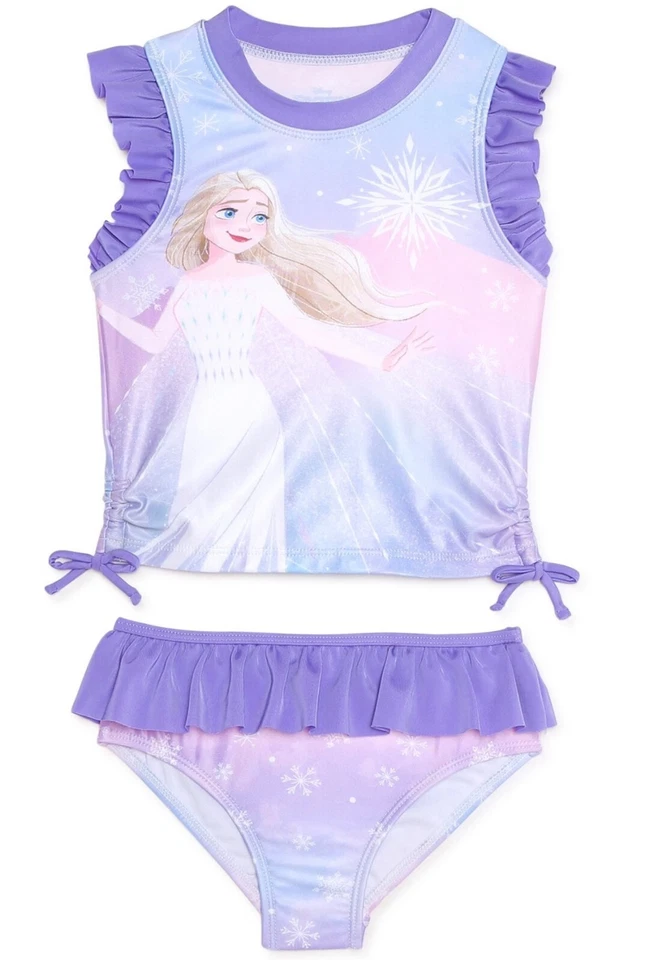 3T Disney Frozen Swimsuit Elsa Tankini Toddler Girls Purple