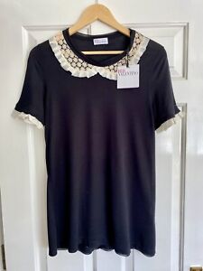 Red Valentino Rrp £175 Cotton Top Blouse T Shirt New With Tags  Size L