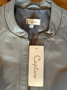 Leather Jacket, Grey, Brand New, Size 16. - Picture 1 of 6