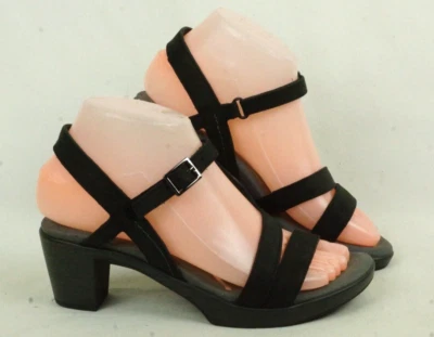 NAOT Women's Black Heeled Bounty Oily Coal Nubuck Pump Sandals Shoes - Image 1 of 4