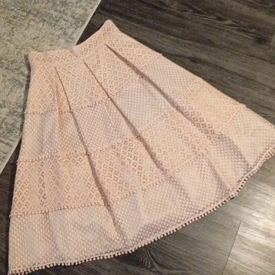 Eliza J blush midi teared pleated lace skirt pockets 2 - Image 1 of 4