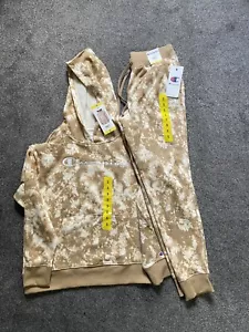 Champion Girl Hoodie and Joggers Natural/Country Walnut Tie Dye Tracksuit SMALL - Picture 1 of 5