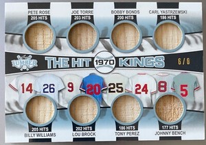 2022 Leaf Lumber 1970 Hit Kings THK-14 #6/6 ROSE-BENCH-BONDS-YASTRZEMSKI HOF!