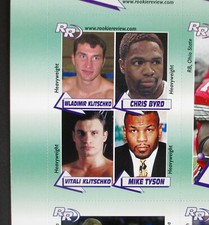 2002 Rookie Review WLADIMIR VITALI KLITSCHKO MIKE TYSON UNCUT SHEET Boxing Card