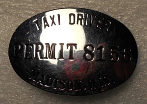3832 Taxi: Madison, Wis., Taxi Driver, Permit 8156. Copper nickel badge, all inc - Picture 1 of 4