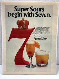 Anuncio impreso vintage 1972 Seagram 7 coronas revista genuina anuncio efímero - Imagen 1 de 3