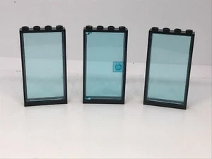 LEGO : Lot 3x Fenêtre + Porte vitre bleu 1 x 4 x 6 - Commissariat Maison - Imagen 1 de 1