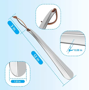 MEJOR Calzador Para Zapatos Lengüeta Cuerno 12′′ Acero Inoxidable Shoe Horn LONG - Bild 1 von 12