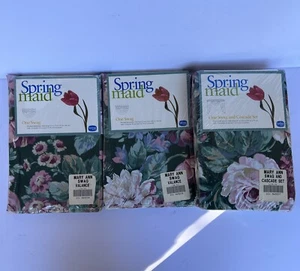 VTG Springmaid 2 Swag Valances & 1 Swag + Cascade Set Mary Ann Floral *NEW - Picture 1 of 8