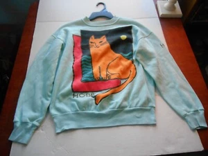 Vintage 80s Hobie Cat Pacific Tours Raglan Sweatshirt Big Graphic Surf Gear RARE - Picture 1 of 5