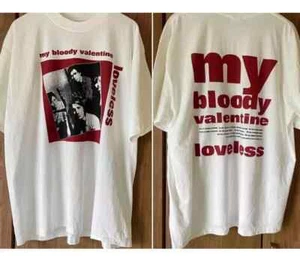 My Bloody Valentine Loveless Albums 90s 2 Side White Unisex Tshirt AHN01753 - Picture 1 of 2