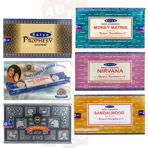 12 Packs Satya Nag Champa 15 Gram Incense Sticks, From India, CHOOSE YOUR SCENT - Picture 1 of 36