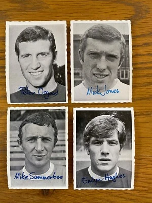 4 x A&BC crinkle Osgood Chelsea Jones Leeds Summerbee Man City Hughes Liverpool - Image 1 of 4