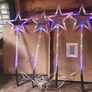 Christmas Star Path Lights Set Outdoor Low Voltage LED Ba 4 x 44cm