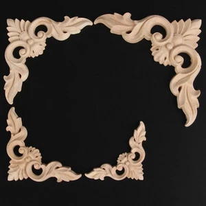 Tavola fiori intagliata legno rovere angolo onlay applique casa artigianato cornice porta decorazione - Foto 1 di 14