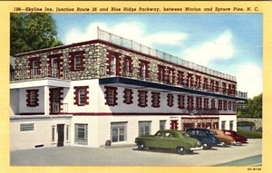MARION, NORTH CAROLINA - SKYLINE ROADSIDE INN MOTEL - VINTAGE LEINEN POSTKARTE - Bild 1 von 2