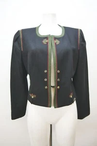 Kurze Trachtenjacke Blazer Puffärmel Baur Loden Janker neuwertig schwarz Gr.40 - Bild 1 von 6