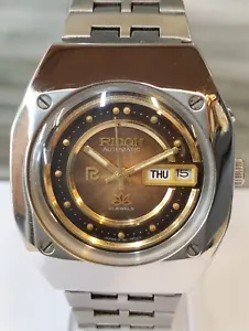 ORIGINAL RICOH 21J AUTOMATIC DUAL TONE BROWN DIAL JAPAN MEN'S FULL WORKING VTG. - Picture 1 of 24