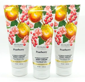 3-Pack Bath & Body Works PEARBERRY Hyaluronic Acid Hydration Body Cream Set 8 oz - Picture 1 of 4