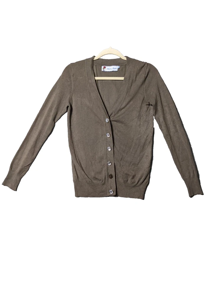 Vintage Sweater  XS(0-2) TWELVE by TWELVE  Women Cardigan Sheer Back Fall Green  - Image 1 of 4