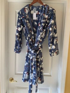 nwt Vera Bradley Fleece Robe in Beary Merry Cool Blue Size S/M - Photo 1/3