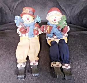Statuine pupazzi di neve vintage natalizie 2 gambe pendenti - Foto 1 di 2