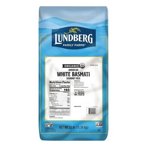 Organic American Jasmine White Rice 25 Lbs By Lundberg - Image 1 of 1