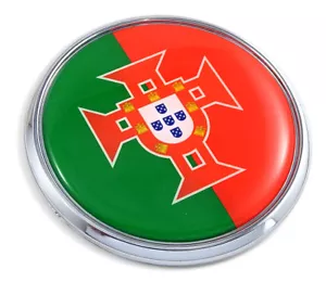 Portugal Portuguese Flag 2.75" Car Chrome Round Emblem Decal 3D sticker badge - Imagen 1 de 6