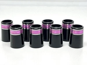 8 pcs Universal Size Fancy Pink / Silver Ring ferrule Fit Both .355” / .370” - Picture 1 of 3