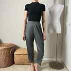 pleats please issey miyake gray pleated high waisted cropped pull on pants