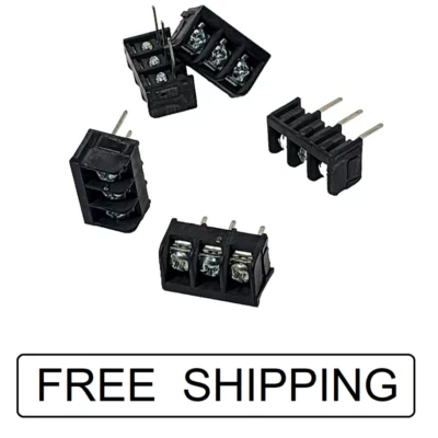 (5x) 3 Position - 15A - 300V - 0.325" Pitch - Wire Wrap Barrier Terminal Blocks - Image 1 of 4