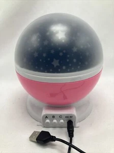 Night Light LED USB Starry Stars Moon Projector Cosmos Pink desk lamp - Picture 1 of 7